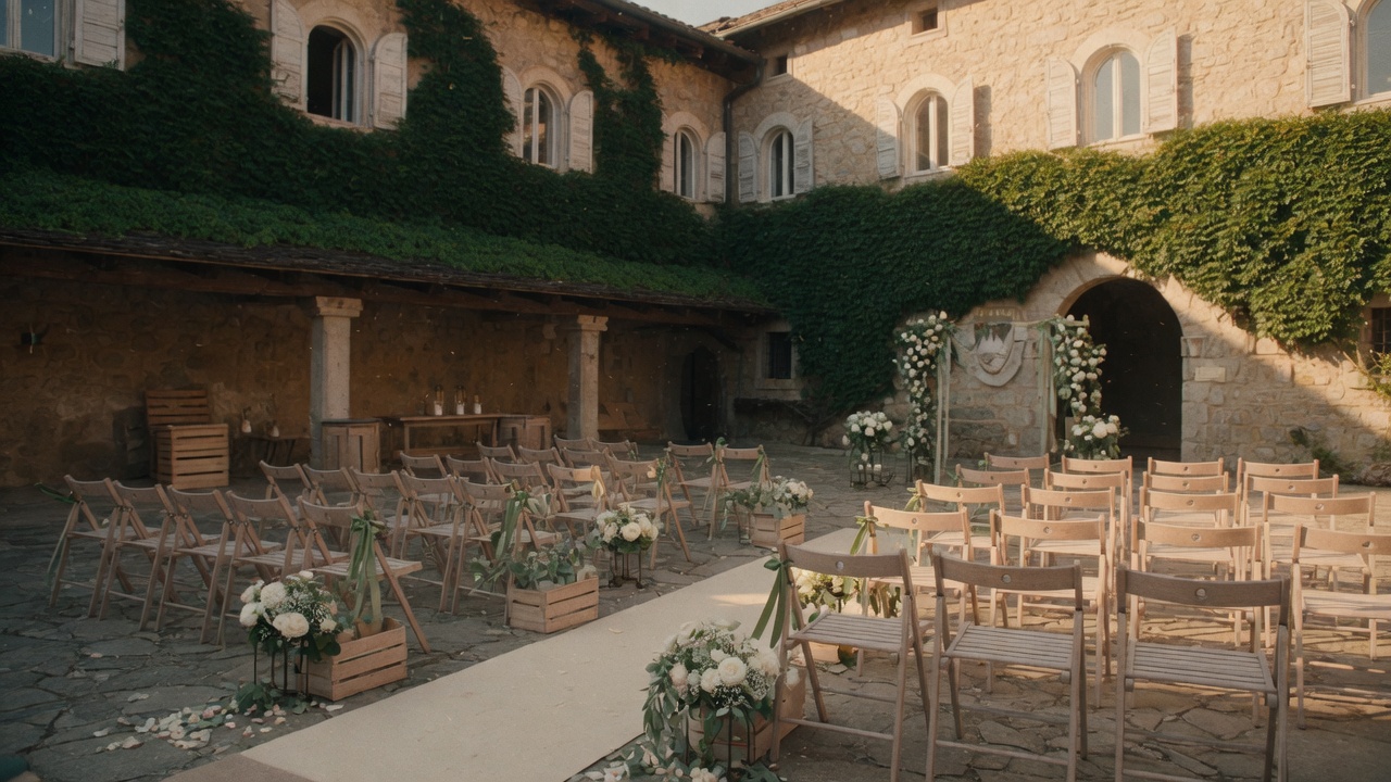 Ceremony courtyard set and ready